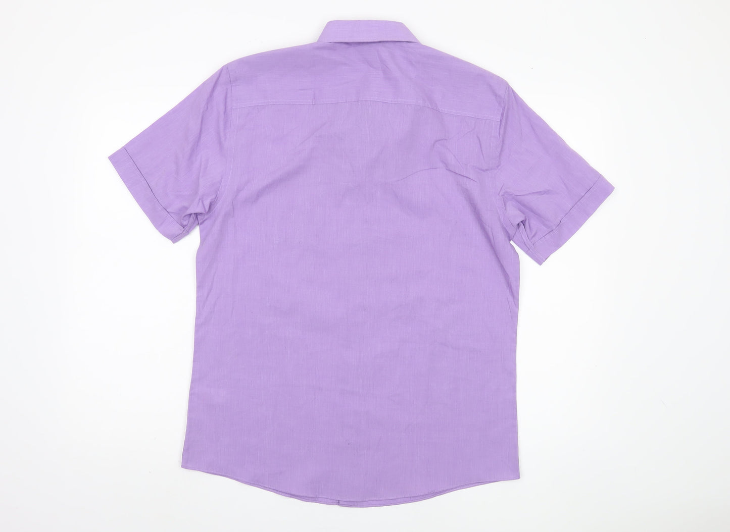 Atlantic Bay Men's Purple Short Sleeve Shirt S