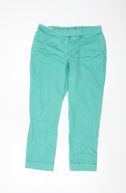 Womens UK Size 10 Dorothy Perkins Slim Fit Cropped Green Trousers