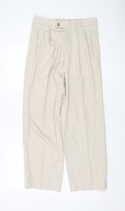 JINKS Men's Beige Classic Trousers Size 30