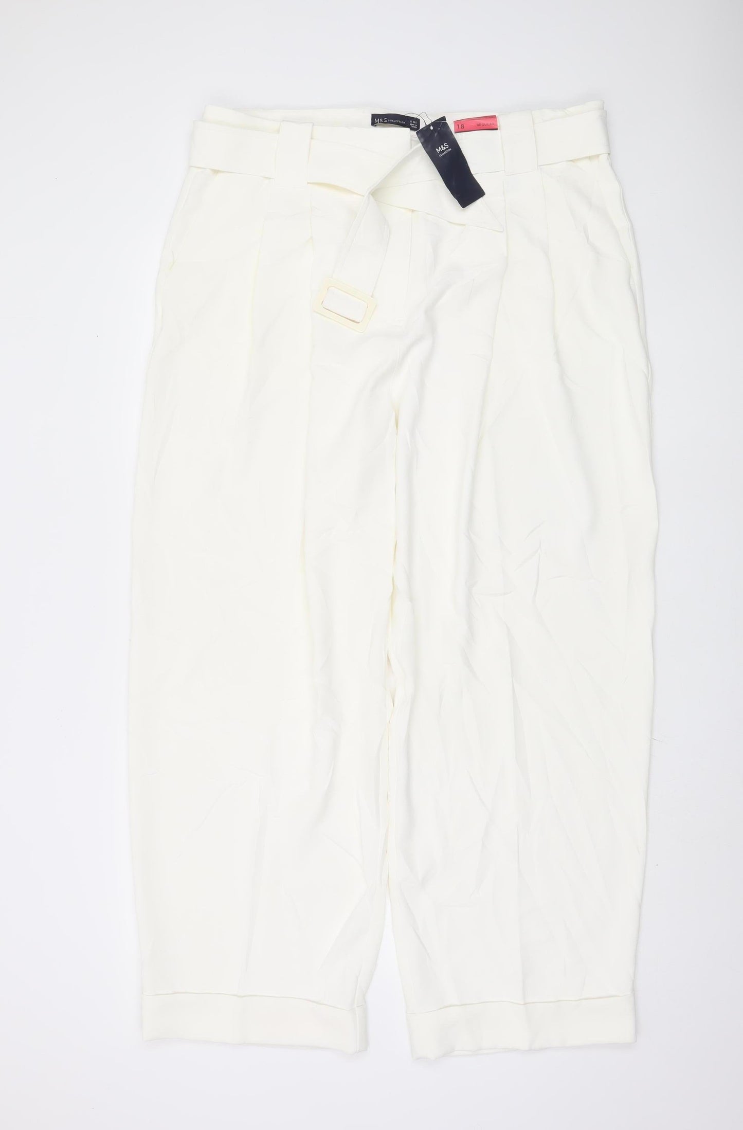 Womens UK Size 18 Marks and Spencer   Ivory Trousers