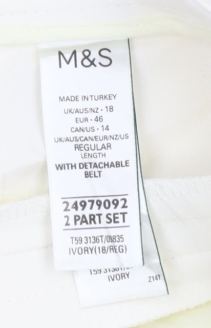 Womens UK Size 18 Marks and Spencer   Ivory Trousers