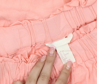 Womens UK Size 4 H&M Pink Cropped Blouse