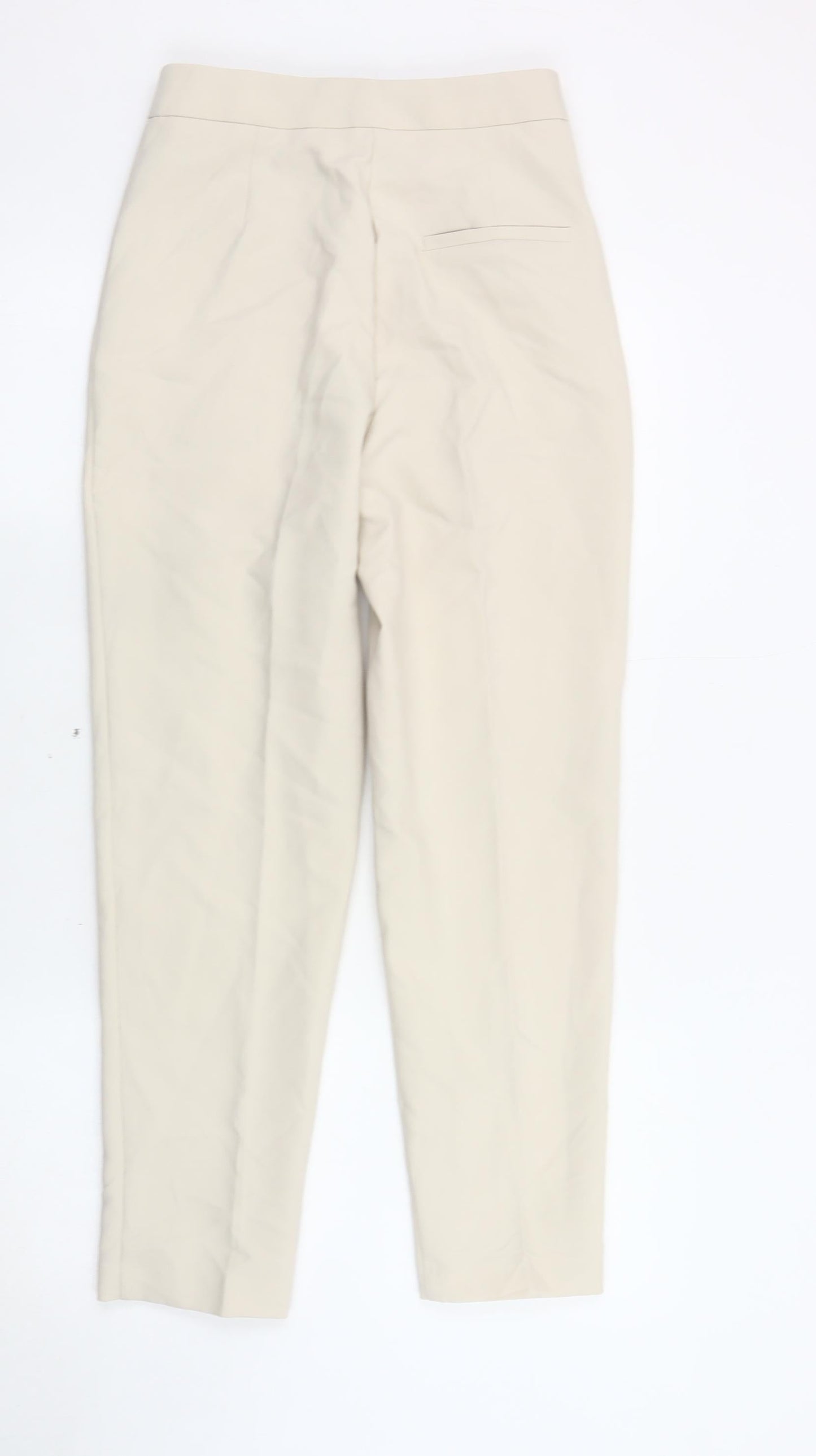 Womens UK Size 4 Zara Regular Fit Business Casual Beige Trousers