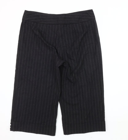 Womens UK Size 16 CMD Classic Fit Cropped Black Trousers