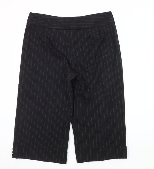 Womens UK Size 16 CMD Classic Fit Cropped Black Trousers