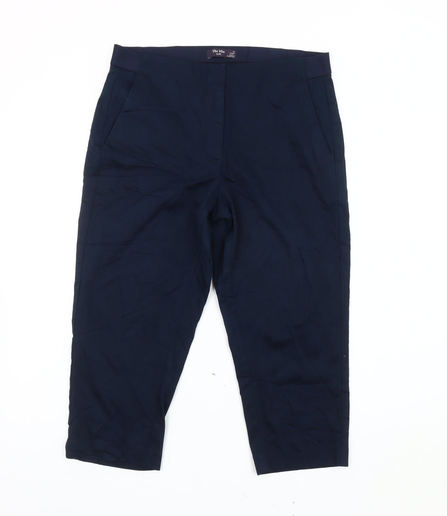 Womens UK Size 12 Marks and Spencer Regular Fit Casual Workwear Blue Trousers