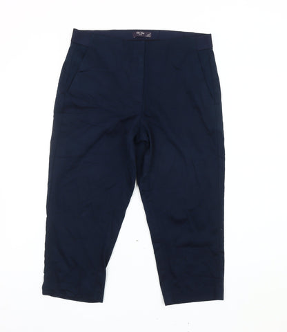 Womens UK Size 12 Marks and Spencer Regular Fit Casual Workwear Blue Trousers