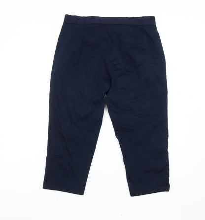 Womens UK Size 12 Marks and Spencer Regular Fit Casual Workwear Blue Trousers