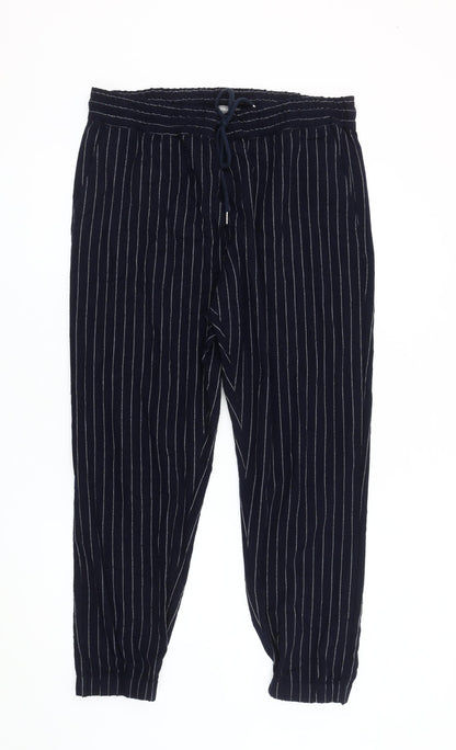 Forever 21 Men's Blue Striped Jogger Trousers XL