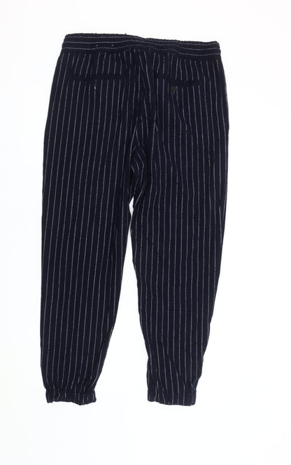 Forever 21 Men's Blue Striped Jogger Trousers XL