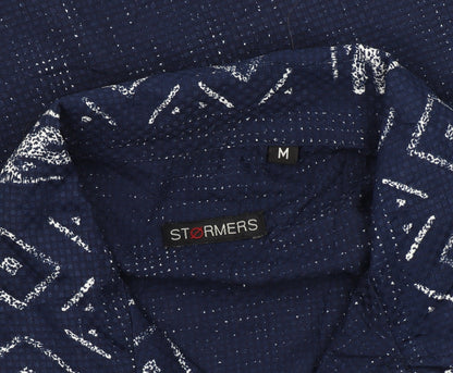 Stormers Men's Blue Geometric Button-Up Shirt
