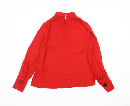 Dorothy Perkins Red High Neck Blouse, UK 12, Women's