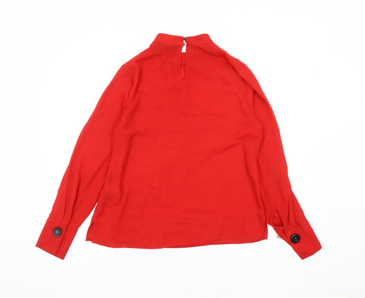 Dorothy Perkins Red High Neck Blouse, UK 12, Women's
