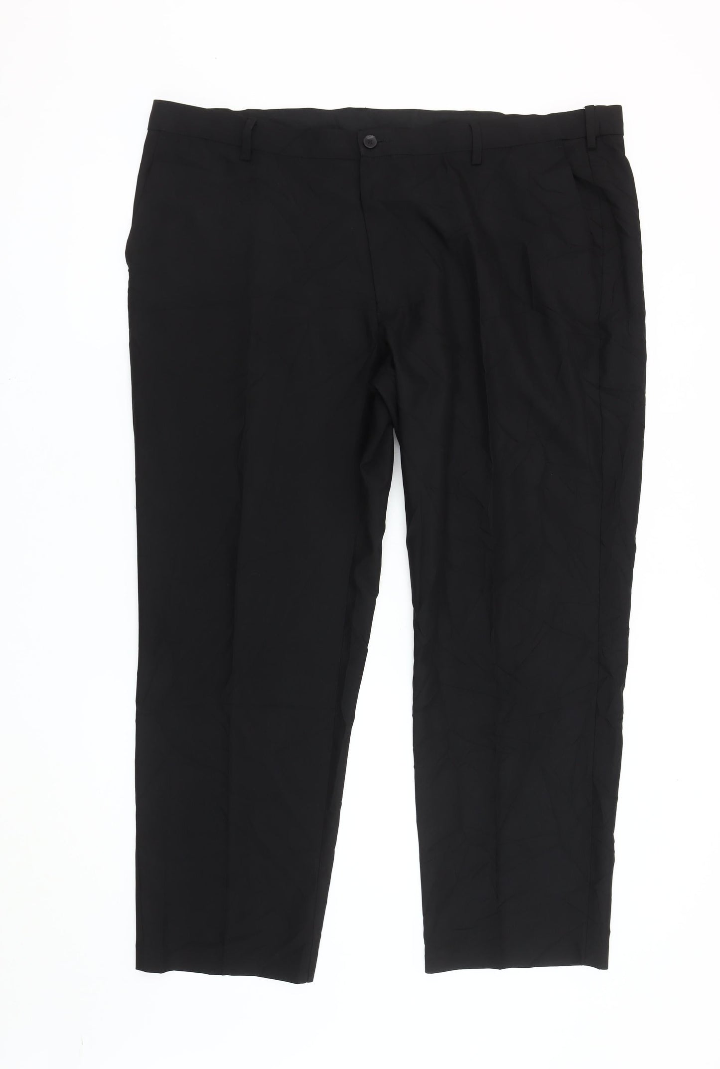 Marks and Spencer Men's Black Regular Fit Dress Pants