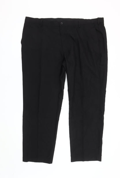 Marks and Spencer Men's Black Regular Fit Dress Pants