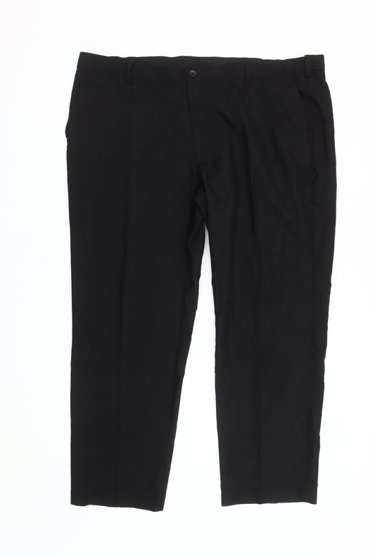 Marks and Spencer Men's Black Regular Fit Dress Pants