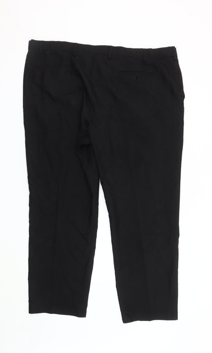 Marks and Spencer Men's Black Regular Fit Dress Pants