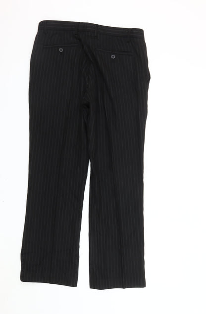 Avenue Men's Black Striped Dress Pants 34R