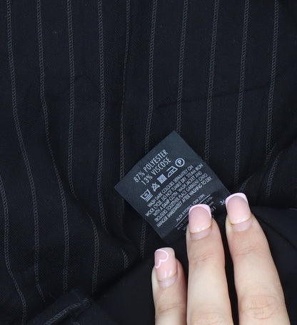 Avenue Men's Black Striped Dress Pants 34R