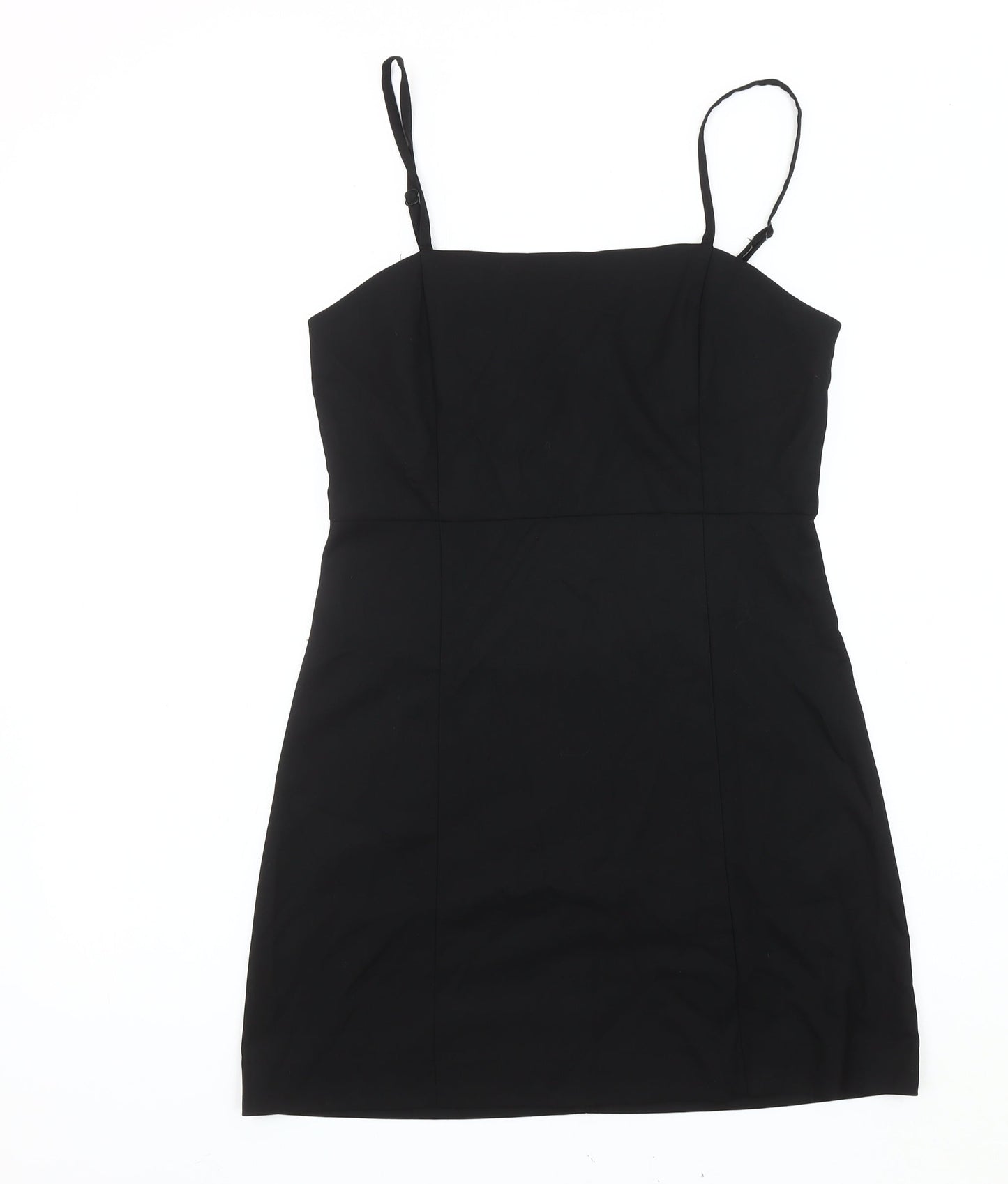 Monki Women's Black Slip Dress, Size 12, Casual Party