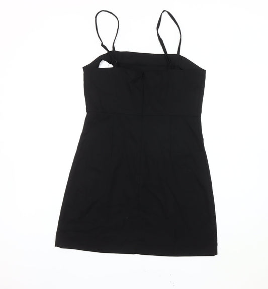 Monki Women's Black Slip Dress, Size 12, Casual Party
