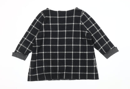 Cynthia Rowley Women's Black Check Jumper Plus Size 20