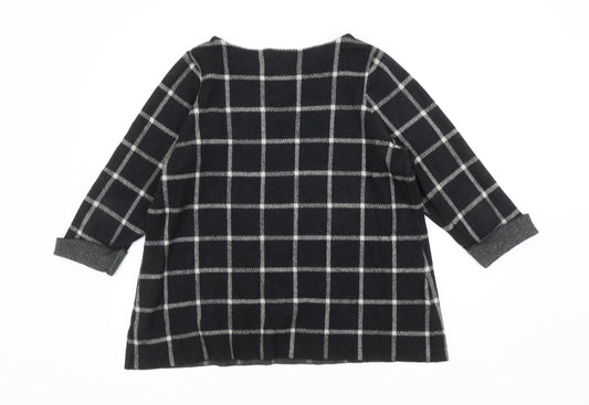 Cynthia Rowley Women's Black Check Jumper Plus Size 20