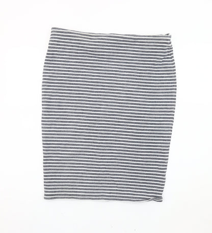 Marks and Spencer Women Grey Striped Pencil Skirt Size 16