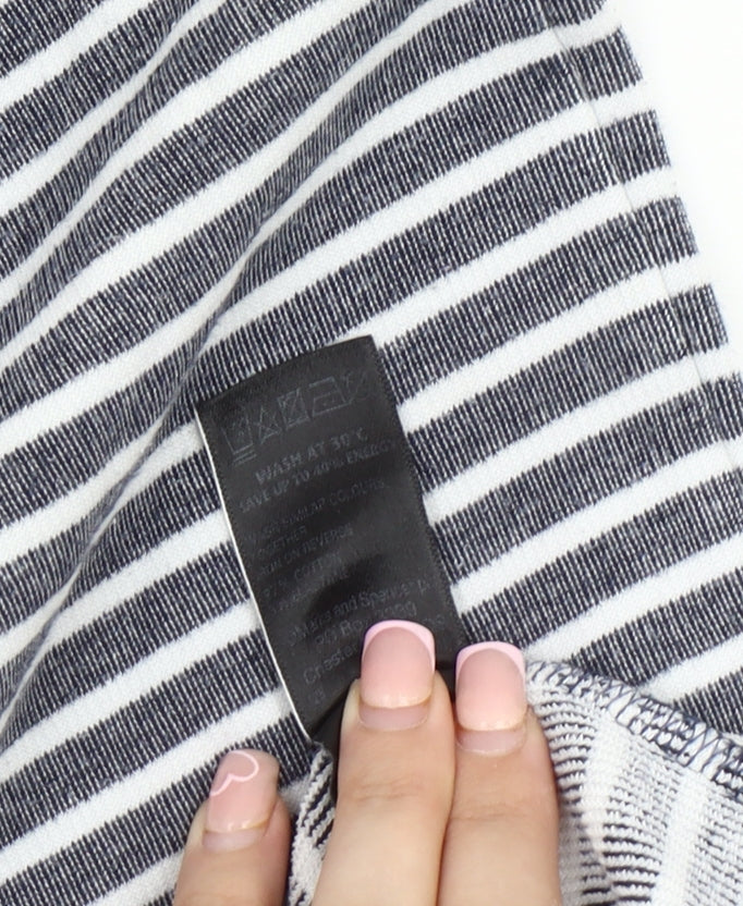 Marks and Spencer Women Grey Striped Pencil Skirt Size 16