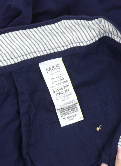 Marks and Spencer Women's Blue Chino Shorts Size 22