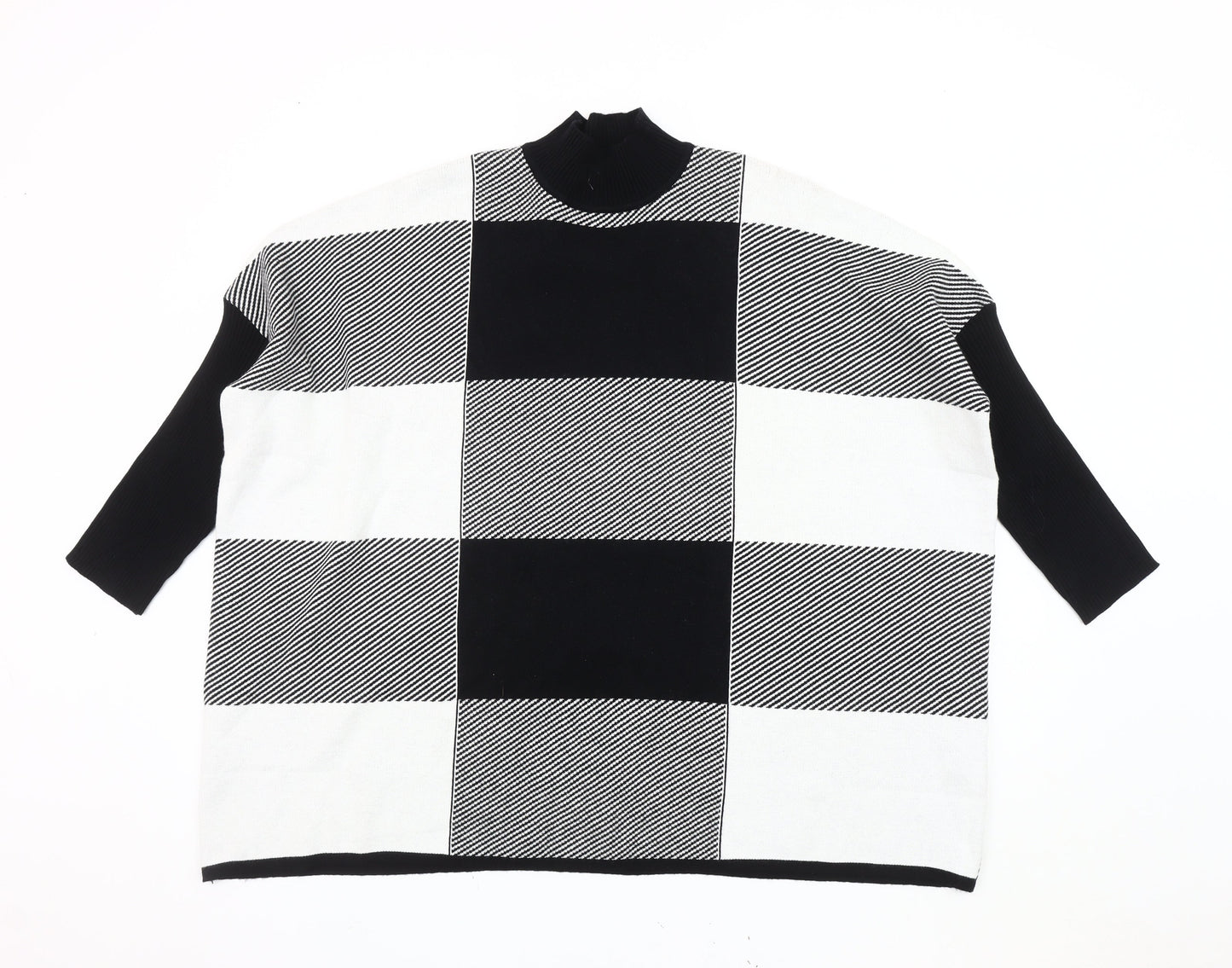 Donna Lewis Women's Black & White Check Jumper S