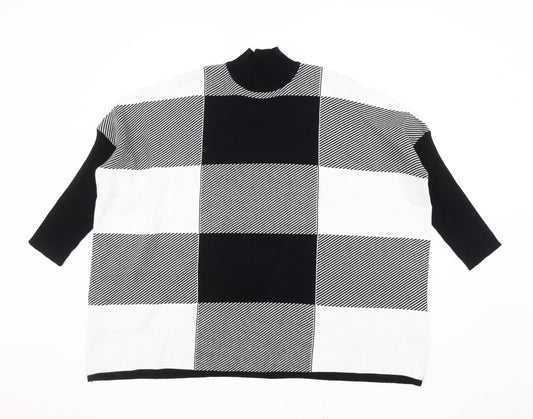 Donna Lewis Women's Black & White Check Jumper S