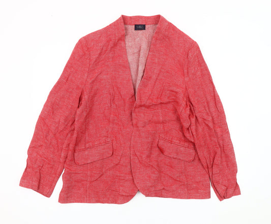 Marks and Spencer Women's Red Blazer Size 18