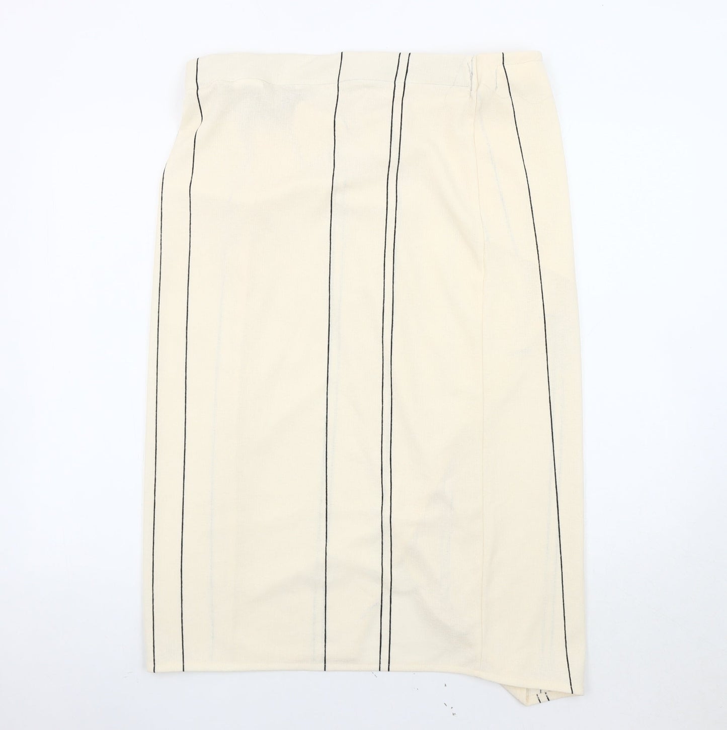 H&M Women's Ivory Striped Pencil Skirt Size 14