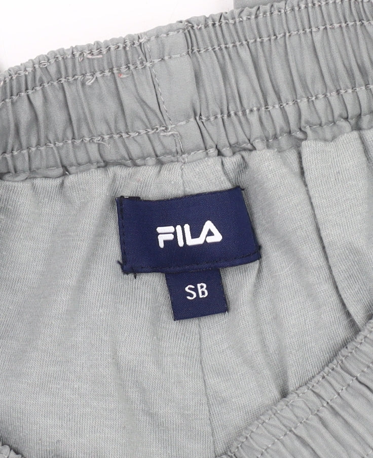FILA Grey Unisex Track Pants S - Elastic Waist Gym Wear