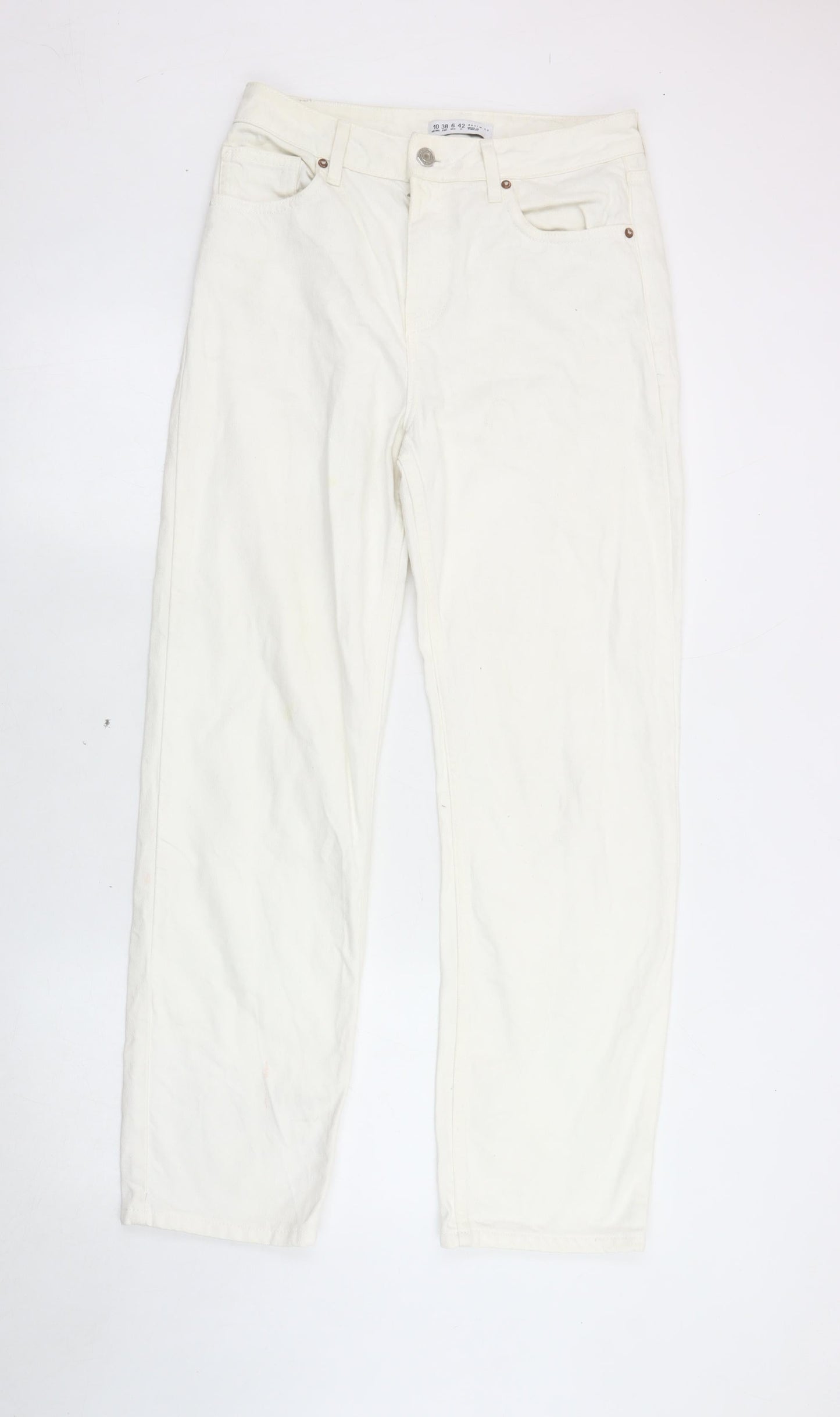 Denim Co. Women's White Straight Jeans Size 10