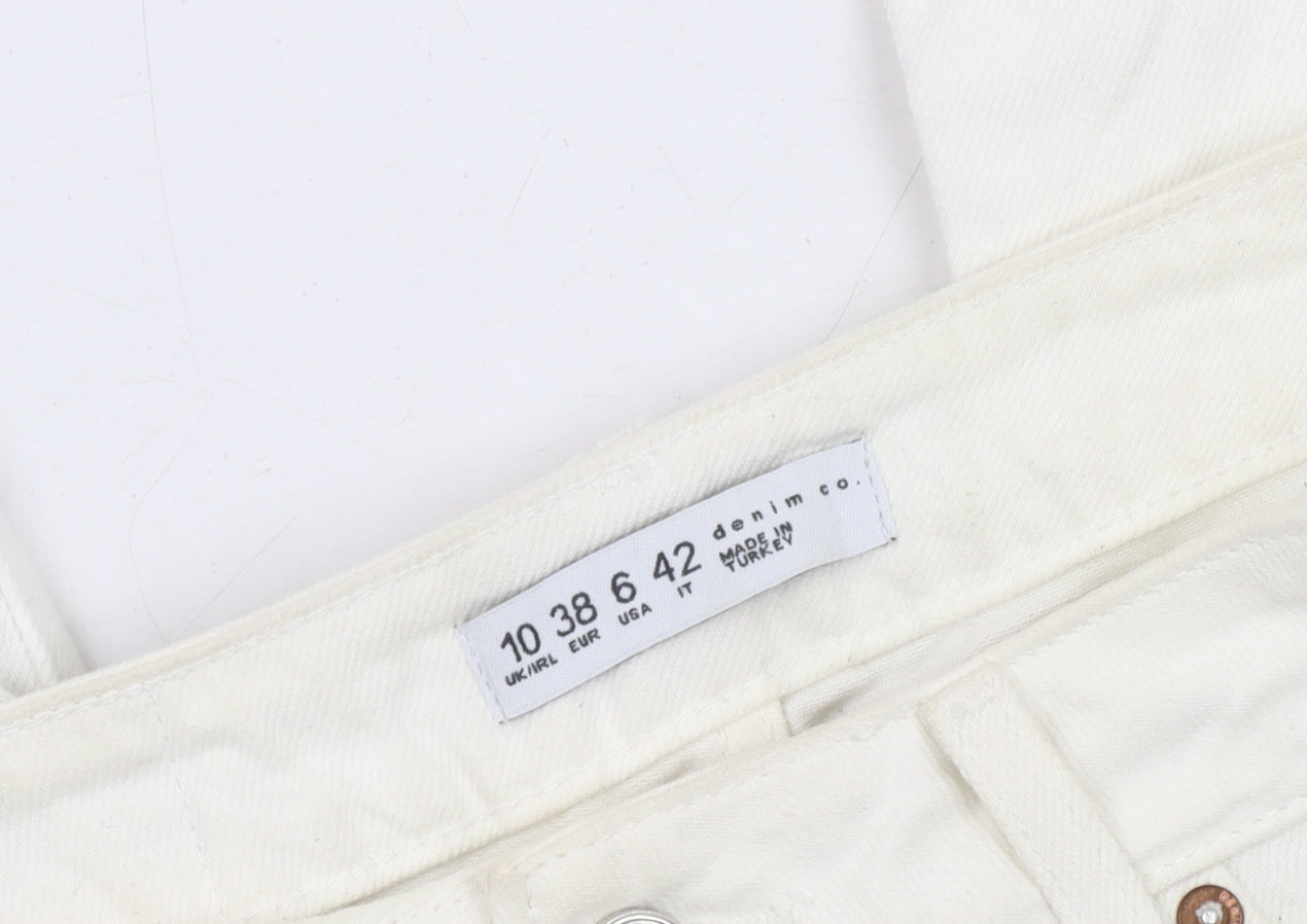 Denim Co. Women's White Straight Jeans Size 10