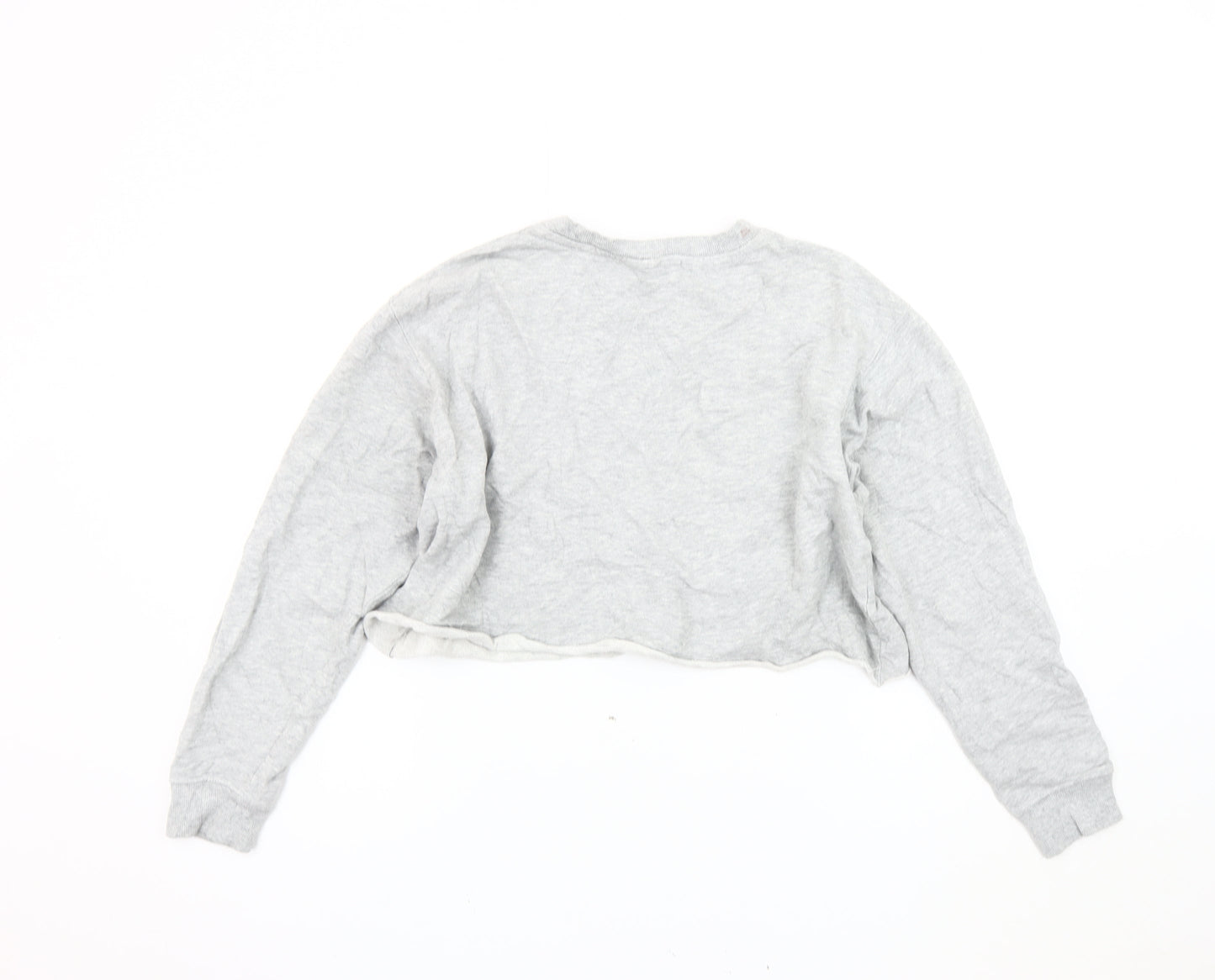 Mango Women's Grey Cotton Pullover Sweatshirt Size 14