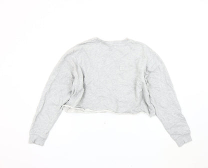 Mango Women's Grey Cotton Pullover Sweatshirt Size 14