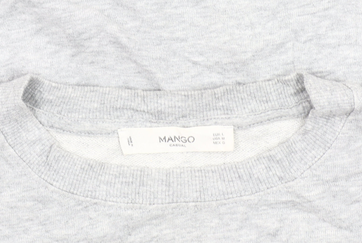Mango Women's Grey Cotton Pullover Sweatshirt Size 14