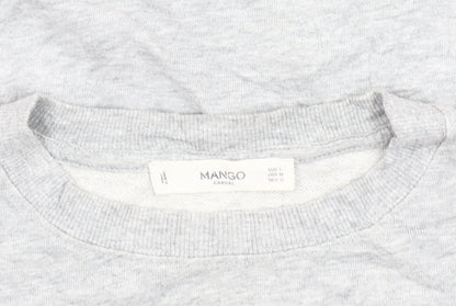 Mango Women's Grey Cotton Pullover Sweatshirt Size 14