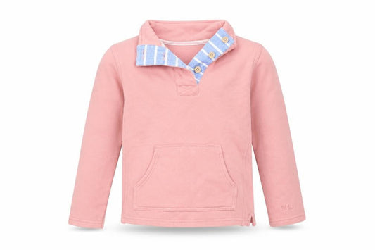 Fat Face Girls Pink Henley Sweatshirt 8 Years Button Accent