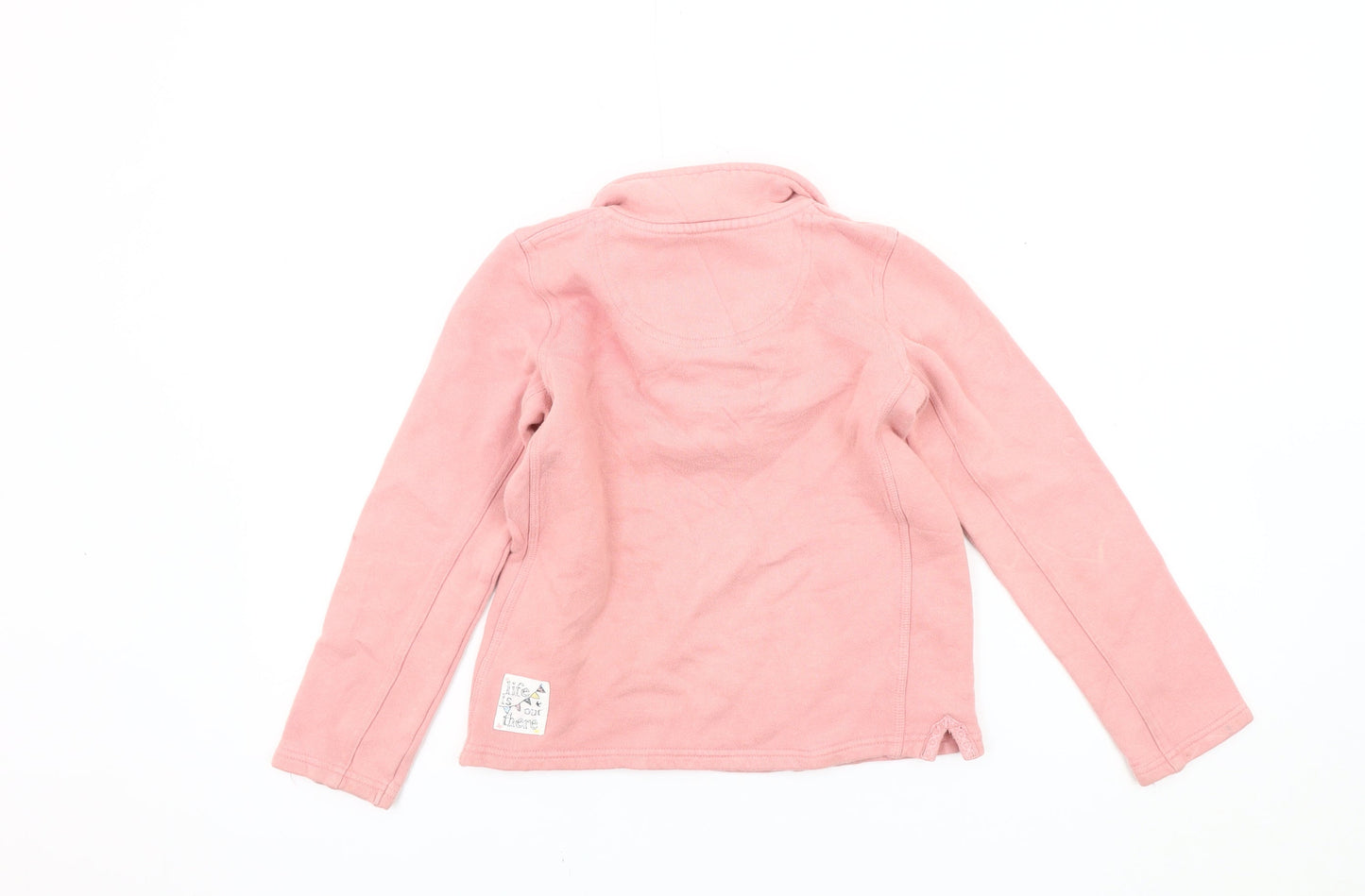 Fat Face Girls Pink Henley Sweatshirt 8 Years Button Accent