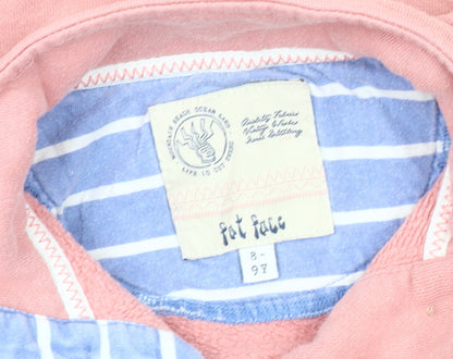 Fat Face Girls Pink Henley Sweatshirt 8 Years Button Accent