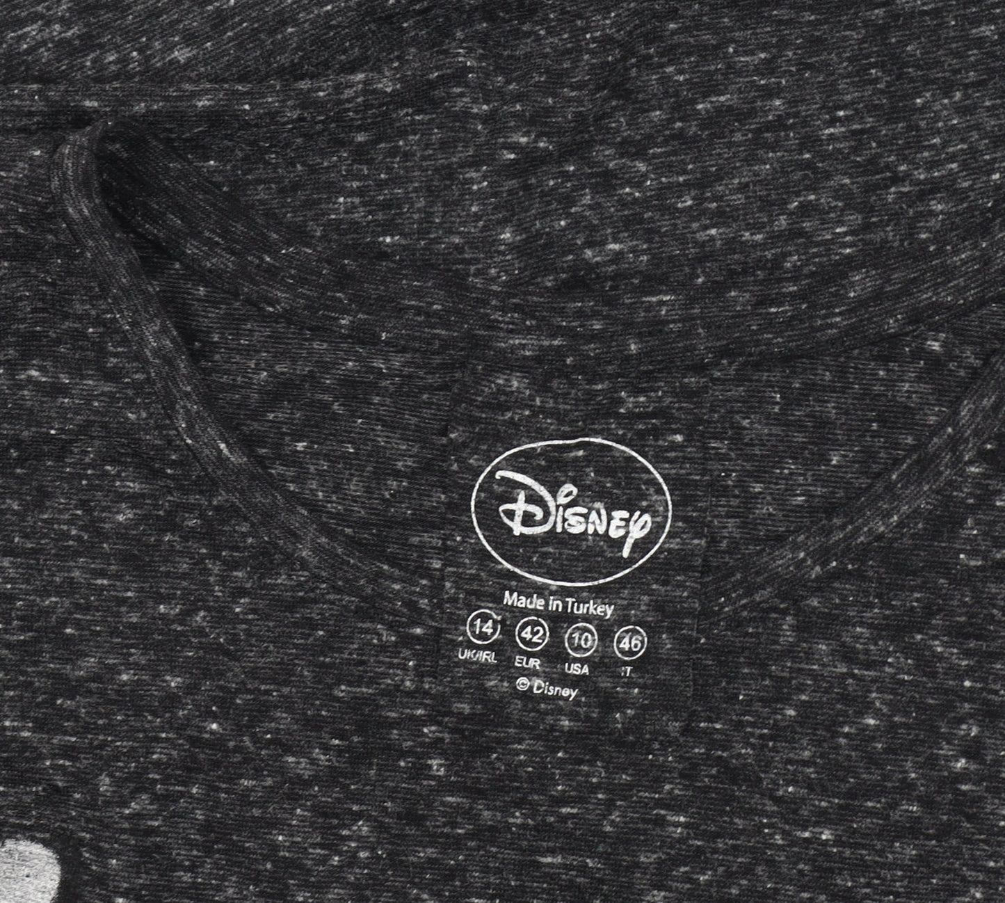Womens UK Size 14 Disney Black  T-Shirt