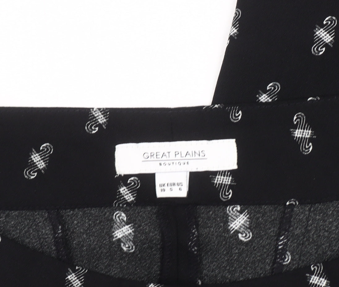 Great Plains Women’s Black Geometric Wide-Leg Trousers