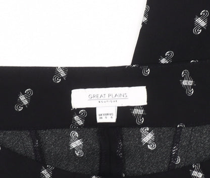 Great Plains Women’s Black Geometric Wide-Leg Trousers