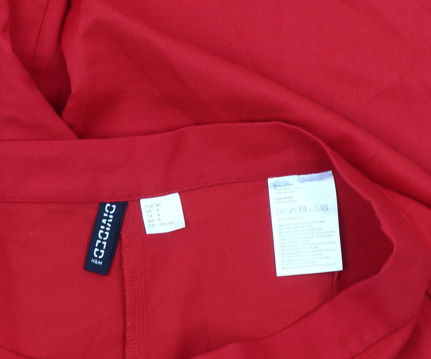 Womens UK Size 12 H&M Regular Fit Casual Red Trousers