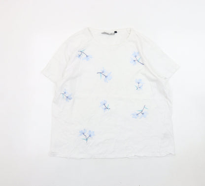 Womens UK Size L ISLE ESSENTIALS White  T-Shirt