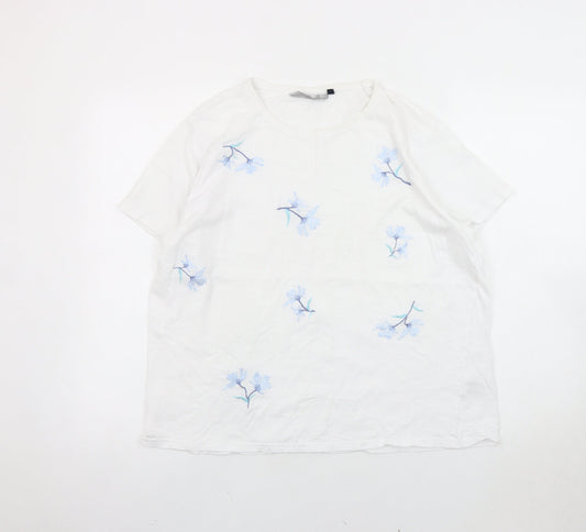 Womens UK Size L ISLE ESSENTIALS White  T-Shirt